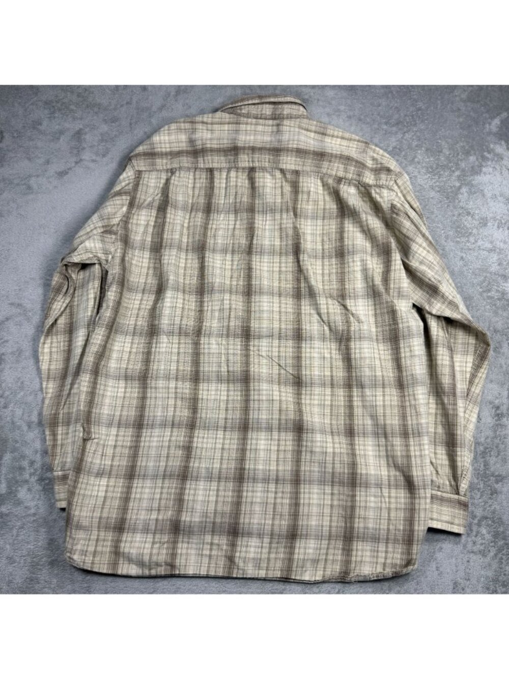 Columbia Brown Plaid Button Down Shirt Mens 2XL Tall Grunge Casual Cotton - Picture 4 of 7